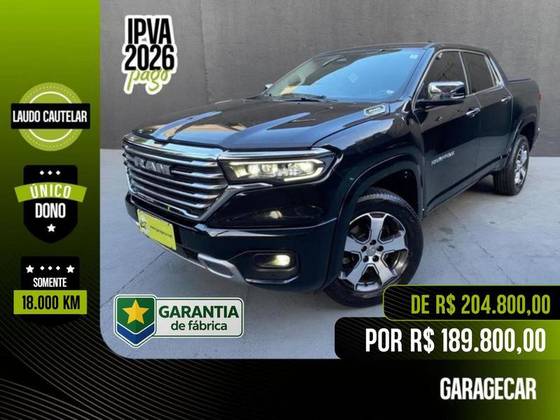 RAM RAMPAGE 2.0 HURRICANE 4 TURBO GASOLINA LARAMIE 4X4 AUTOMÁTICO